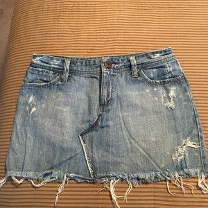 Vintage American Eagle Jean Mini Skirt. Distressed. Size 6. Great condition.